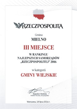 III miejsce w Rankingu Samorządów "Rzeczpospolitej" 2016