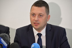 Przyjazd dzieci powodzian do Mielna - konferencja prasowa