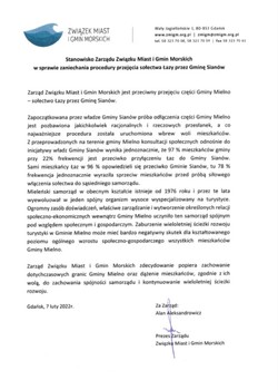 Związki gminne przeciwko oderwaniu Łaz od Gminy Mielno