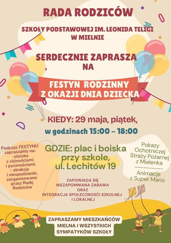 Festyn rodzinny z okazji Dnia Dziecka [29.05.2026]