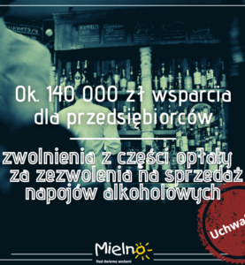 Częściowe zwolnienie przedsiębiorców z opłaty za zezwolenie na sprzedaż napojów alkoholowych